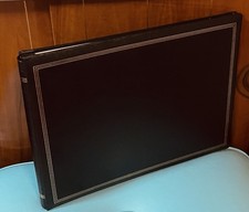 Vintage Black Gold Leather Grain Photo Album Large Magnetic Pages Pioneer NOS