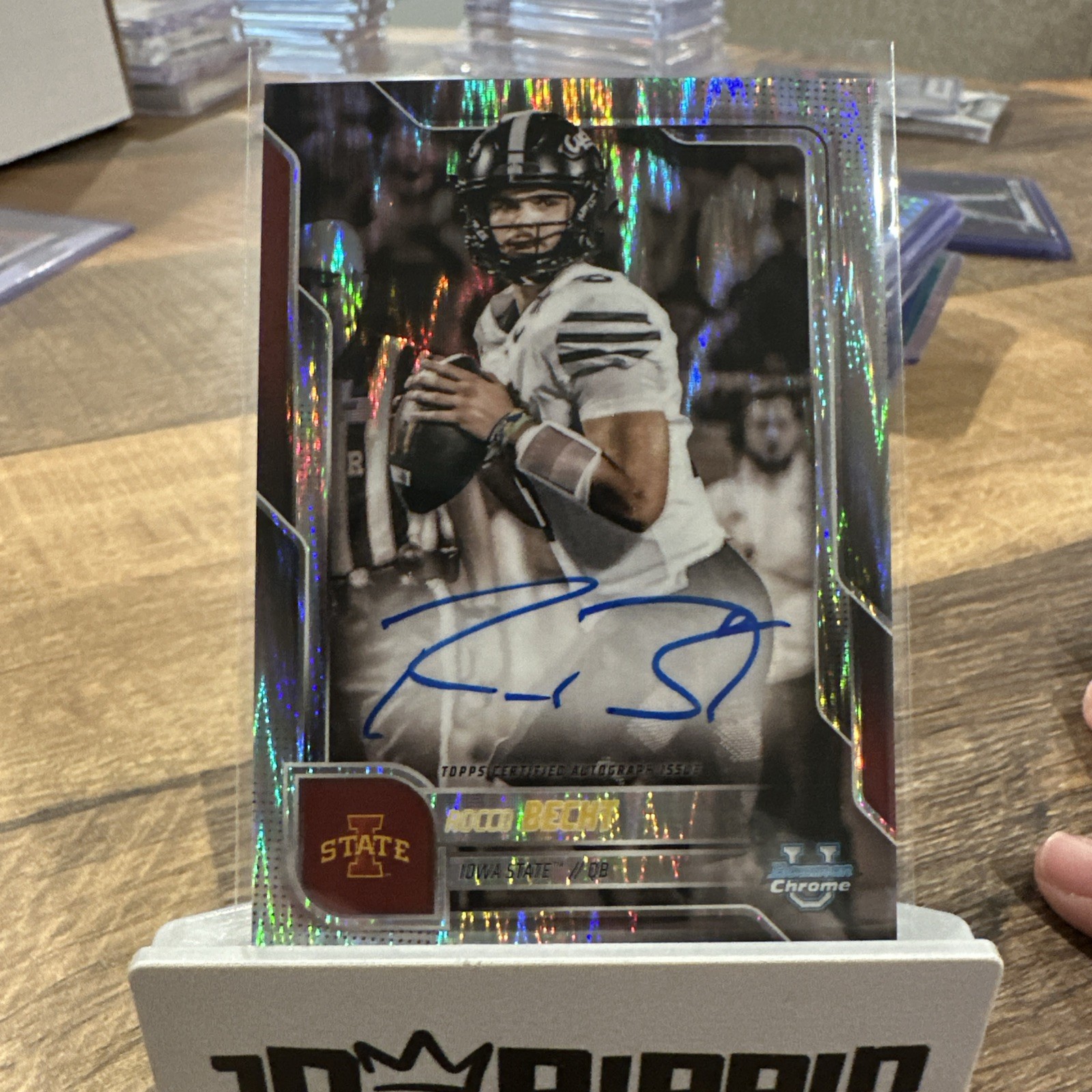 2025 Bowman U Chrome Football Rocco Becht 1st Shimmer On Card Auto