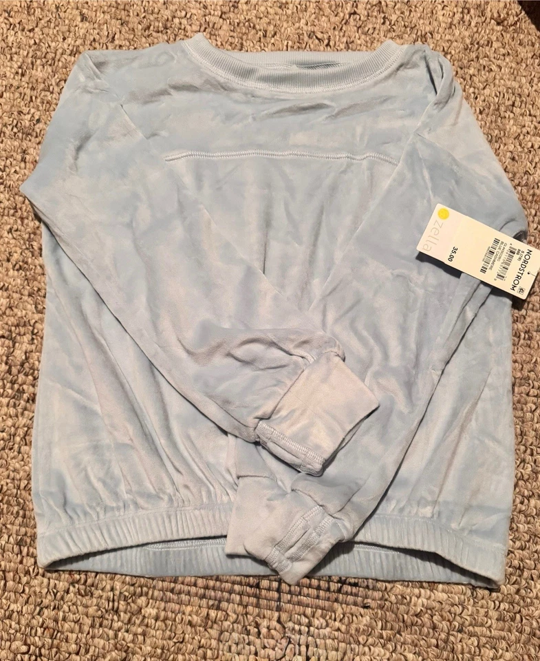 Nuevo Top ZELLA GIRL Niños Talla PEQUEÑA (7/8) Acogedor Active Luxe Terciopelo Azul Cachemira Foto 2 de 2