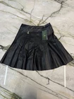 Holland Cooper Faux Leather Pleated Mini Skirt Black Women’s UK8 New With Tags