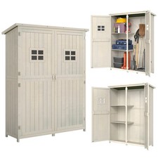 Outsunny Garden Shed Outdoor Storage Unit w/ Asphalt Roof and Three Shelves