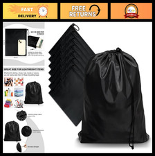 8-Pack Durable Drawstring Bags, Nylon Cinch Sacks for Gym, Sports, Travel, Daily
