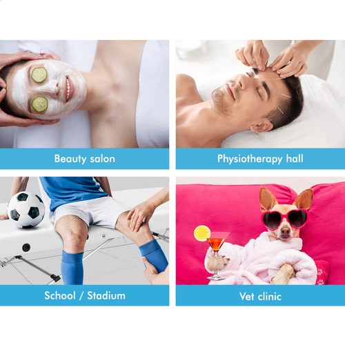 ALFORDSON Massage Table 2 Fold 55cm Portable Aluminium Waxing Bed Therapy - Picture 3 of 12