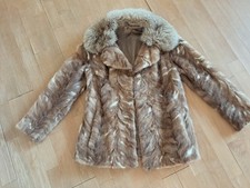 Pelzjacke Damen Aus Echten Rehfell und Kragen Echten Rotfuchs Fellkragen Größe S