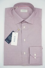 Men ETON Check Shirt Single Cuff Contemporary Size 41 16