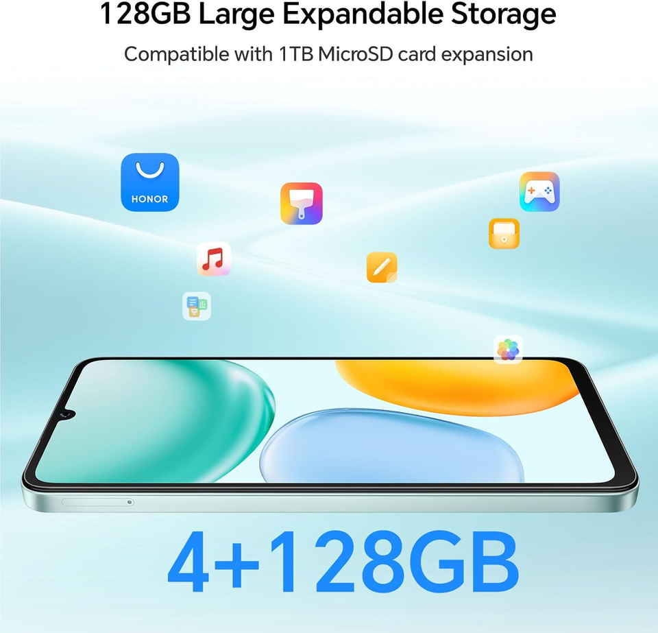HONOR X5c Plus Smartphone 4G - 6.74" 90Hz, 4Go+128Go, Appareil Photo 50MP, Batterie 5130mAh - Android 15, Noir Minuit