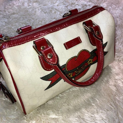 Gucci Handbag White Tattoo Heart Collection S