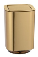 Wenko Schwingdeckeleimer Auron Gold 5,5L Kosmetikeimer Bad Kunststoffdeckel