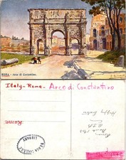 Rome Arco di Costantino Postcard Italy Vintage ROMA Unposted Handwritten Color