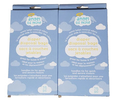 Angel of Mine Diaper Disposal Bags 75 ct Home Travel Odor Control Baby 2 Pack