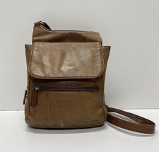 Jack Georges Brown Leather Zippered Slim Crossbody Voyager Mint Condition EUC