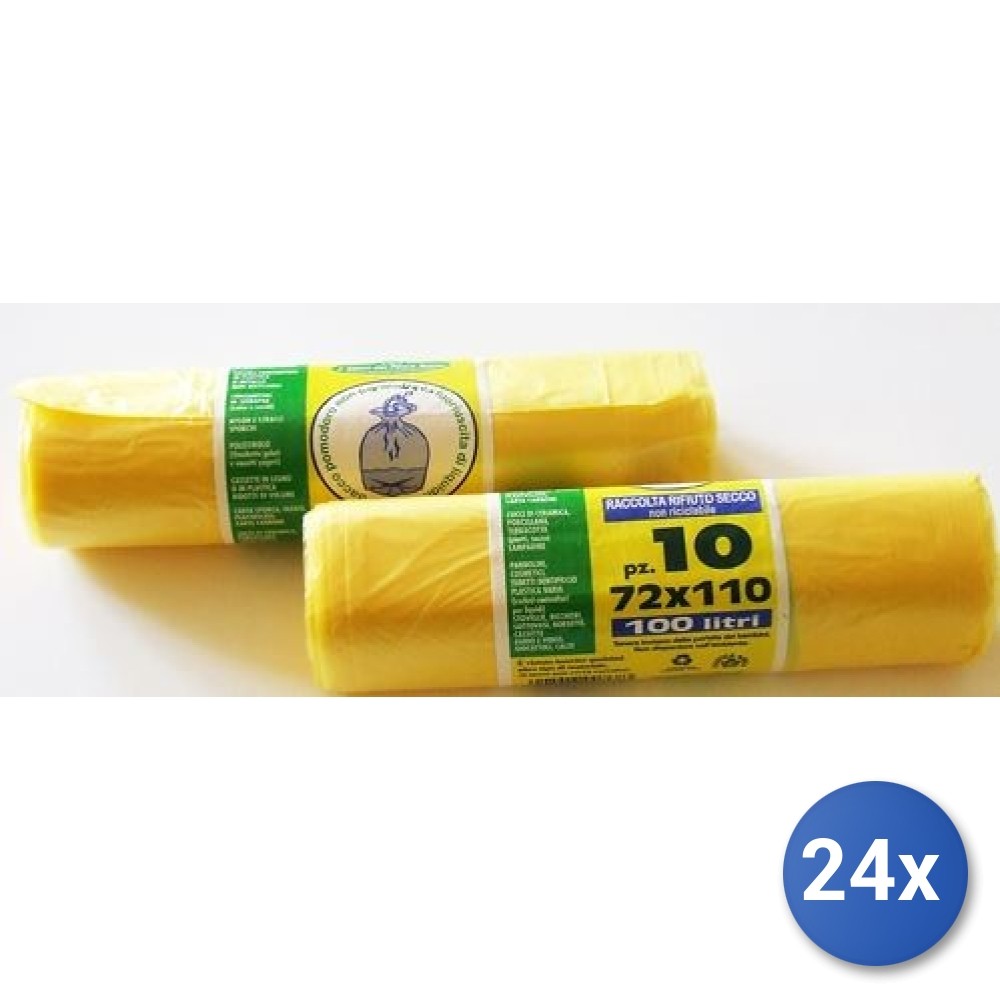 24x Bundle Peter Sacchi Bidone Giallo 72X110 HD Antigoccia 240 Pezzi