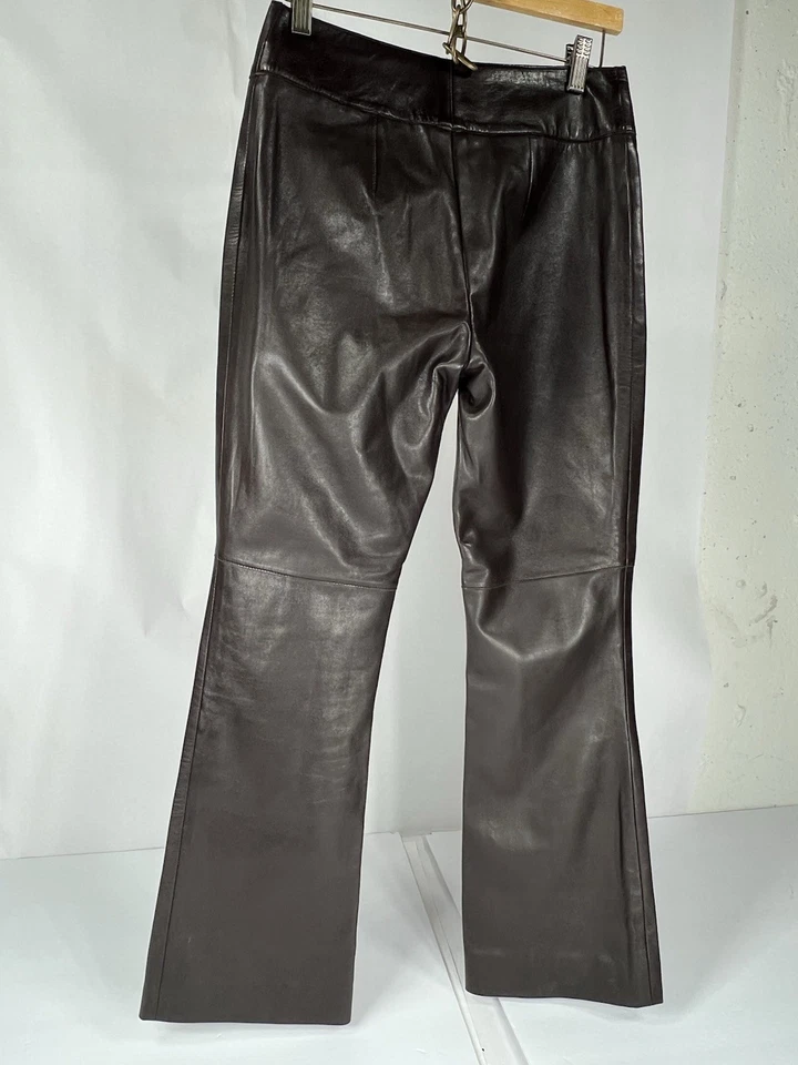 Elie Tahari size 6 Lamb Leather Pants Sexy Luxury Y2K Chic Feminine - Image 2 of 4