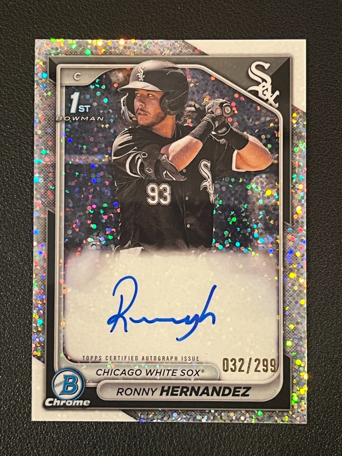 Ronny Hernandez 2024 Bowman Chrome 1st Auto Sparkle Refractor /299 White Sox 