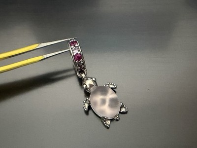 NEW Genuine Pandora S925 Pink Murano Glass Sea Turtle CZ Dangle Charm 798939C01