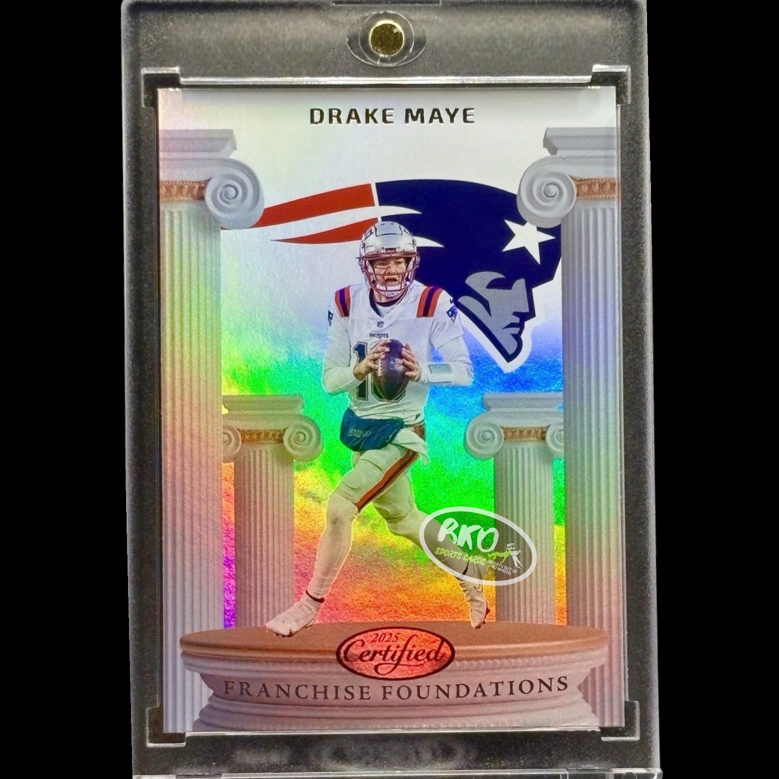 Drake Maye RARE HOLO FOIL LOGO REFRACTOR INVESTMENT CARD PANINI PATRIOTS MINT