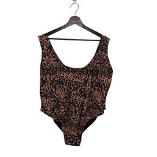 NWT Boohoo One Piece Swimsuit Leopard Print Size 22