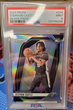 2024 PRIZM SPURS STEPHON CASTLE ROOKIE RC SILVER PRIZM #234 PSA MINT 9! FASTSHIP