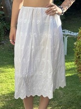 Vintage Green Mountain Mercantile XL 100 Cotton Skirt Eyelet Boho Prairie