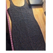 Forever 21 iridescent glitter Sparkle bodycon tank midi dress purple pink medium