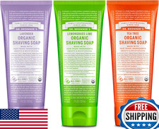 Dr. Bronner's Organic Shaving Soap 3 Pack, 7oz Lavender, Tea Tree, Lemongrass