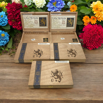 Lot of 5 Liga Privada Dirty Rat Empty Wooden Cigar Boxes 9.25x6.5x1.5 #20