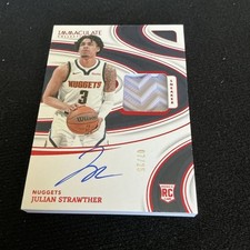 2023-24 Immaculate Julian Strawther RC Rookie Sneaker Swatch Patch Auto #07/25