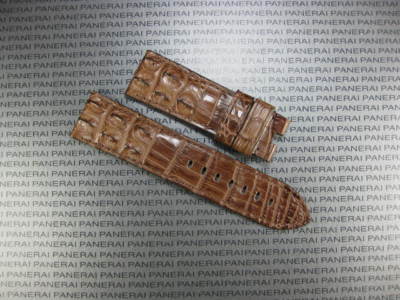 Bracelet Montre 24mm En Cuir D'alligator - Marron - Boucle Déployante - Compatible Panerai 1950 - Neuf Sans étiquette