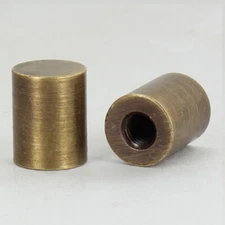 New Solid Brass- Antique finish Modern Deco Style Drum Finial 5/8"h tap 1/4-27"