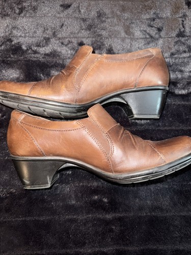Women's Beauty by Clarks Bendables Brown Leather Comfort Cushion Shoes Size 9M - Picture 4 of 7