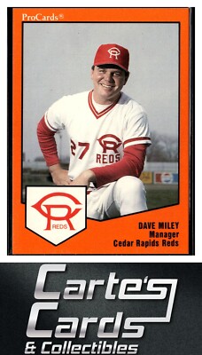 Dave Miley 1989 ProCards Minor League Team Sets #927 Cedar Rapids Reds Manager