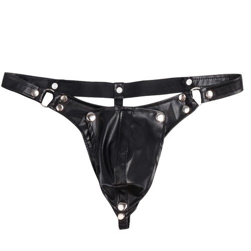 Calzoncillos de bikini con tirantes de cuero para hombre Wetlook para hombre Tanga en G Ropa interior - Imagen 28 de 39