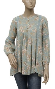 283-NEW-Denim-Supply-Ralph-Lauren-Crochet-Printed-Long-Sleeve-Tunic-Top-XS