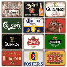Metal Beer Garage Signs Distressed Style For Mancaves Sheds Garden Bar