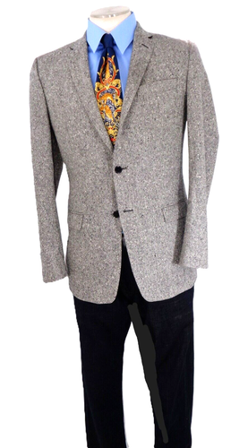 Gianni Versace Dappled Gray Nailhead Tweed Sport Coat Slim Fit Men's 44 R - Picture 2 of 23