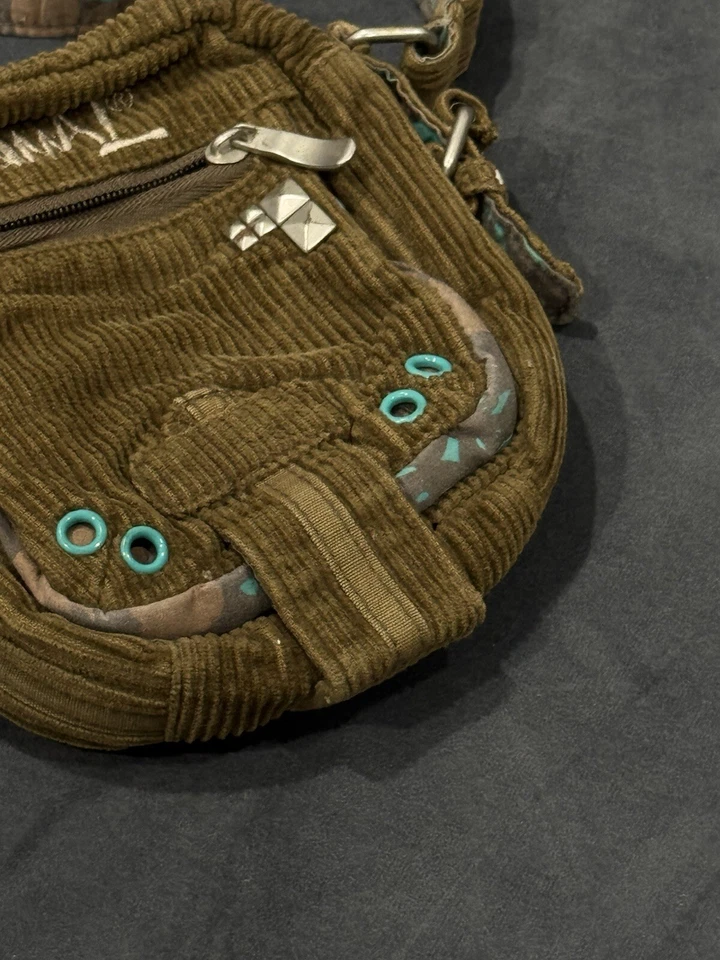 Lindo bolso de hombro vintage de carga multibolsillo pana vanguardia animal Y2K Foto 4 de 4