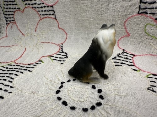 2 Vintage Bone China Collie Dog Figurines- Big & Small Miniatures Minis Nice! - Picture 6 of 14