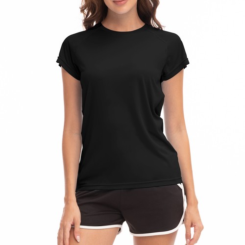 Women's Short Sleeve Rash Guard T-Shirt-Quick-Dry Swim Shirt Lightweight Workout - Picture 1 of 19