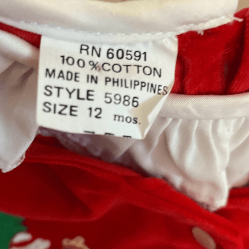 Vintage Toddle TYKE Red Velour Christmas Dress Girl’s 12 Months Size - Picture 5 of 5