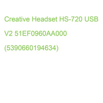 Creative Headset HS-720 USB V2 51EF0960AA000 (5390660194634)