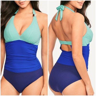 BNWT Ladies NEXT Navy Shape Enhancing Tummy Control Padded Cup Ruched Swimsuit