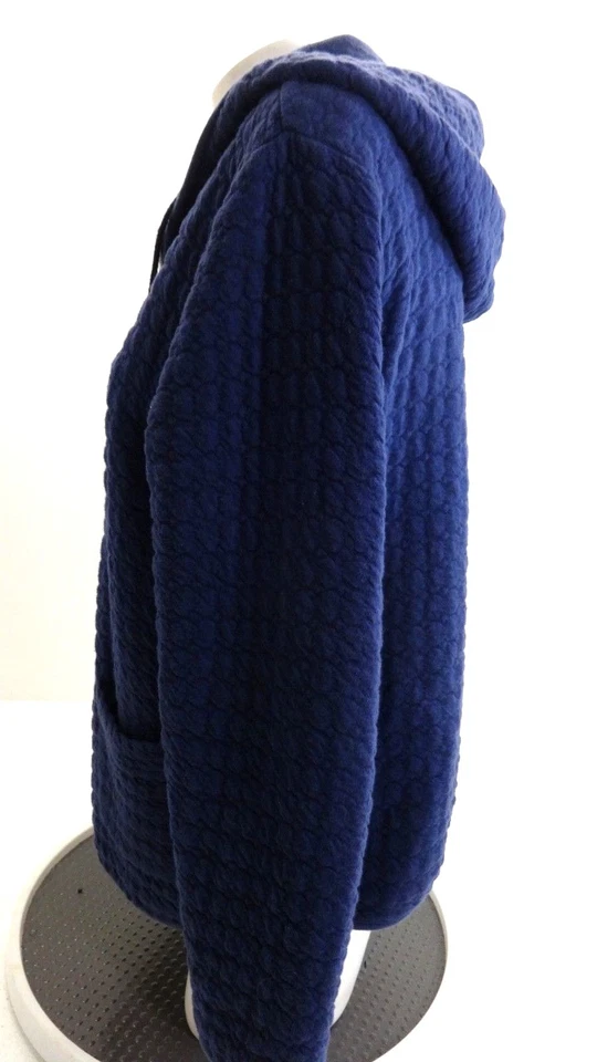 CAROLYN TAYLOR WOMENS NAVY COTTON BLEND SWEATSHIRT HOODIE SIZE L - Image 2 of 4