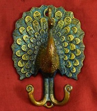 Peacock Figure Hook Brass Wall Coat Hanger Victorian Style Home Wall Decor VR48