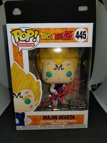 Funko POP Dragon Ball Z Majin Vegeta #445 Over9000.com Signed Christopher Sabat