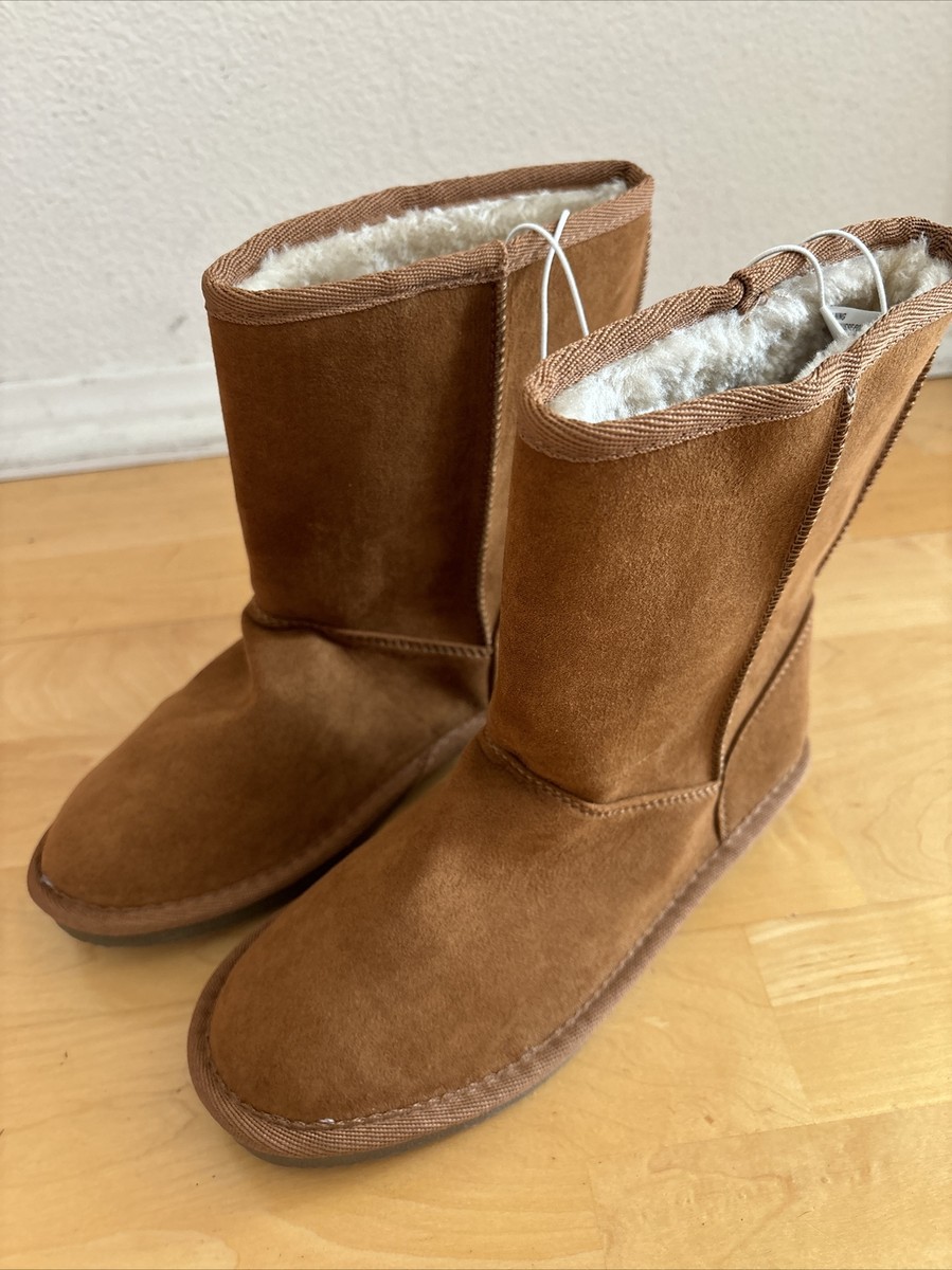 NWOB Harper Canyon girls boots size faux fur lined boots brown