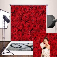 Valentine's Day Backdrop Red Heart Decoration Photography Backdrops 6x6ft