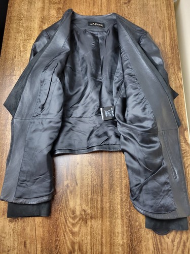 Jaeger Women`s Real Soft Leather Waterfall Jacket 1/4 Zip UK8 Great Condition - Picture 9 of 18