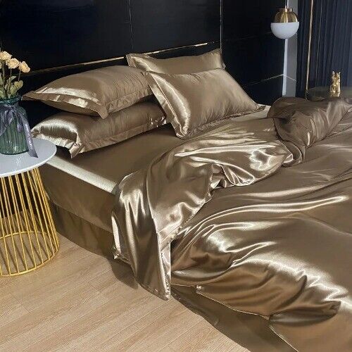 Luxury BeddingSet with Duvet Cover Set Bedding Kit Bed Cover Bed Linen Set Satin - Photo 1/40