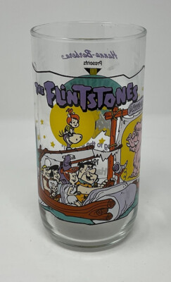 The Flintstones Going to the Drive In Drinking Glass 1991 Hardees First 30 Years