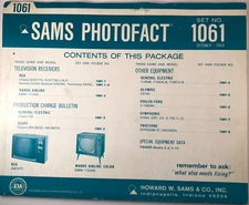 SAMS PHOTOFACT FOLDER SET NO. 1061, 1969, SCHEMATICS & SERVICE MANUALS
